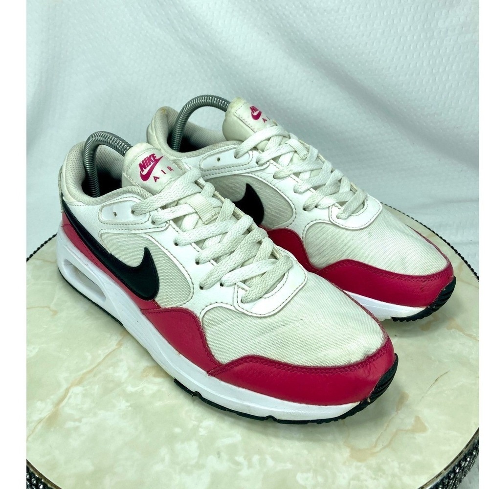 Nike Air Max SC Low Top Sneakers Women 9 White Red Sporty Streetwear Comfy Shoes